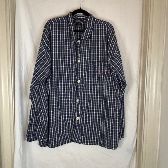 Polo Ralph Lauren Mens  PJ Top XL Plaid Long Sleeve Pajama Top - Picture 1 of 10